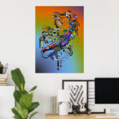 abstrakt Gecko Poster (Heimbüro)