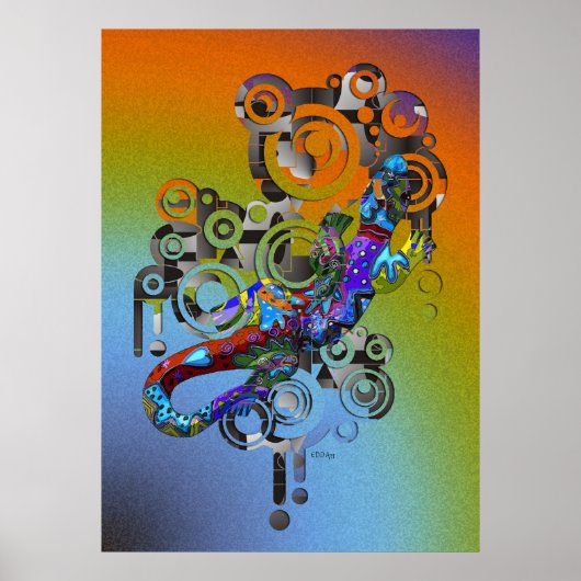abstrakt Gecko Poster (Vorne)