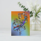 abstrakt Gecko Postkarte (Stehend Vorderseite)