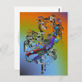 abstrakt Gecko Postkarte (Vorne/Hinten)