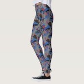 Abstrakt gefliestes Design in grauen Farben Leggings (Links)