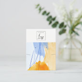 Abstrakt-Gelb-Blau-Art-Logo Visitenkarte (Stehend Vorderseite)