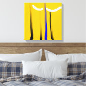 Abstrakt-gelb-blau-Schwarz-weiß-Ölgemälde Leinwanddruck (Insitu (Schlafzimmer))