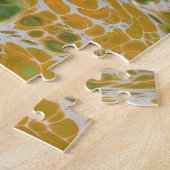 Abstrakt, gelb, kupferfarben und grün puzzle (Seite)