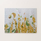 Abstrakt, gelb, kupferfarben und grün puzzle (Horizontal)