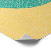 Abstrakt-gelb, orange, Aquamarin Poster (Ecke)