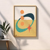 Abstrakt-gelb, orange, Aquamarin Poster