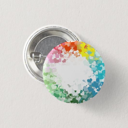 Abstrakt Gelb Orange Blaugrün Rot Lila Button (Vorne & Hinten)