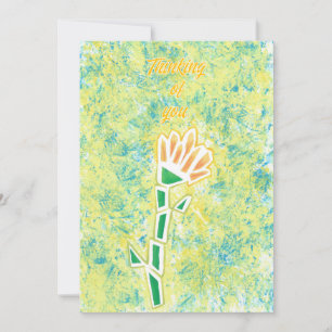 Abstrakt-gelb-orange-Blume Denken Sie an Ihre Kart Karte