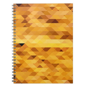 Abstrakt-gelb-orangefarbenes Digitalmosaik-Polygon Notizblock