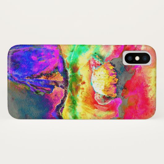 Abstrakt-gelb-rosa Aquarellmalerei Case-Mate iPhone Hülle (Rückseite (Horizontal))
