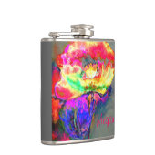 Abstrakt-gelb-rosa Aquarellmalerei Flachmann (Rechts)