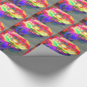 Abstrakt-gelb-rosa Aquarellmalerei Geschenkpapier (Ecke)