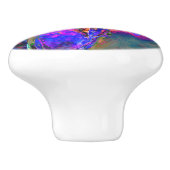 Abstrakt-gelb-rosa Aquarellmalerei Keramikknauf (Seitenansicht)