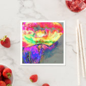 Abstrakt-gelb-rosa Aquarellmalerei Serviette (Beispiel)