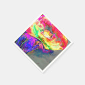 Abstrakt-gelb-rosa Aquarellmalerei Serviette (Ecke)