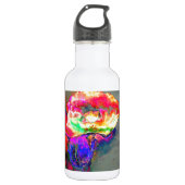 Abstrakt-gelb-rosa Aquarellmalerei Trinkflasche (Vorderseite)