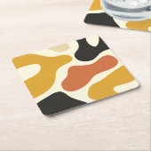 abstrakt-gelb-schwarz und weiß rechteckiger pappuntersetzer (angewinkelt)