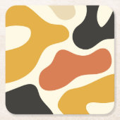 abstrakt-gelb-schwarz und weiß rechteckiger pappuntersetzer (Vorderseite)