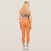 Abstrakt gelb und orange capri leggings (Rückseite)