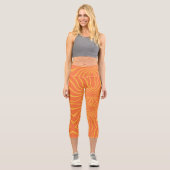 Abstrakt gelb und orange capri leggings (Vorderseite)
