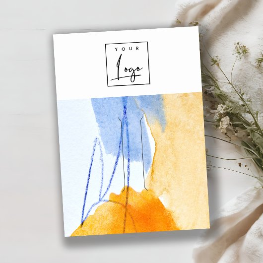Abstrakt-gelbe blaue Kunstharzeige Visitenkarte