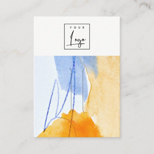 Abstrakt-gelbe blaue Kunstharzeige Visitenkarte (Vorderseite)