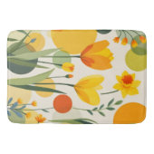 Abstrakt-Gelbe Frühlingsblumen Badematte (Vorderseite)