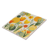 Abstrakt Gelbe Frühlingsblumen Keramik Tile Fliese (Seite)