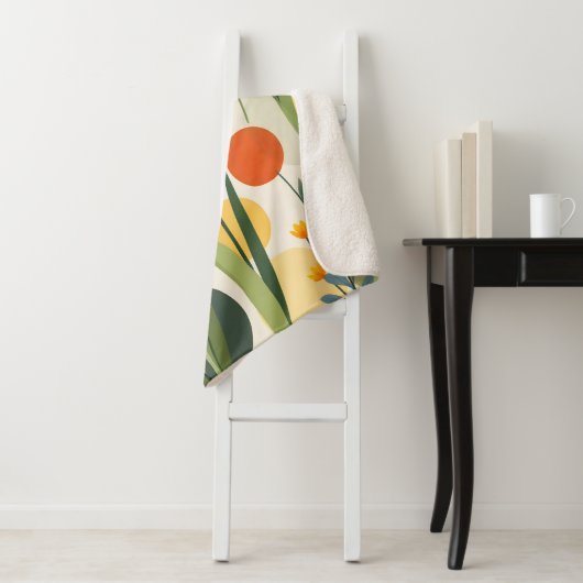 Abstrakt-Gelbe Frühlingsblumen Sherpadecke (Beispiel)