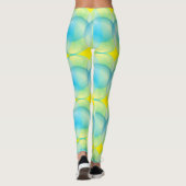 Abstrakt-Gelbe Kreise Seifenblasen Muster Leggings (Rückseite)
