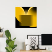Abstrakt Gelbe Luxus mit schwarzer AP0004 Poster (Heimbüro)