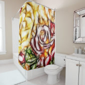 Abstrakt Gelbe Rose Kunstblumenleuchte Duschvorhang (Beispiel)