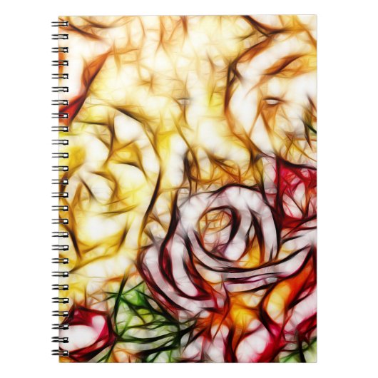 Abstrakt Gelbe Rose Kunstblumenleuchte Notizblock (Vorderseite)