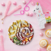 Abstrakt Gelbe Rose Kunstblumenleuchte Pappteller (Party)