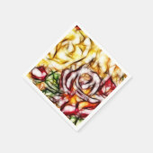 Abstrakt Gelbe Rose Kunstblumenleuchte Serviette (Ecke)