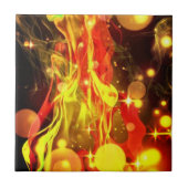 Abstrakt Gelbe rote Fantasie - Schöne Fliese (Vorderseite)