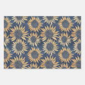 Abstrakt Gelbe Sonnenblumen auf blau Geschenkpapier Set (Vorderseite 2)