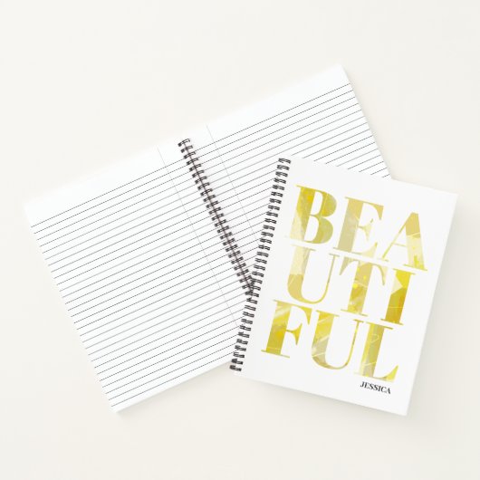 Abstrakt-Gelbe Typografie Schönes Notebook Notizblock (Innenseite)