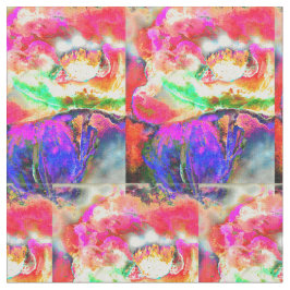 Abstrakt-gelber Blumenmohn Stoff