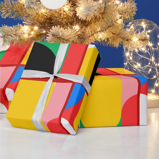 Abstrakt-gelbes, feines Farbmuster Geometrie Geschenkpapier (Feiertage)