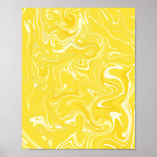 Abstrakt-Gelbfluiddesign Poster