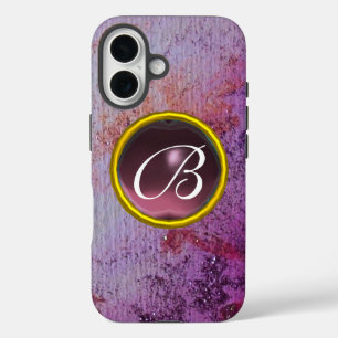 ABSTRAKT GEM MONOGRAM lila iPhone 16 Hülle