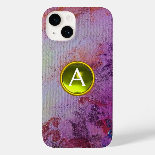 ABSTRAKT GEM MONOGRAM lila gelb Case-Mate iPhone Hülle (Rückseite)
