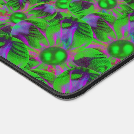 Abstrakt genähte Blume Schreibtischunterlage (Ecke)