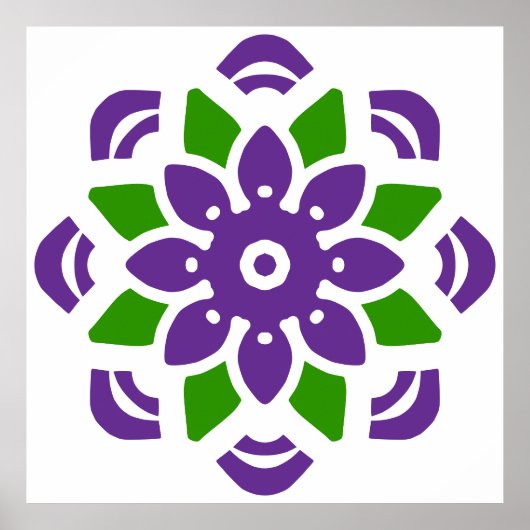Abstrakt Geo Mandala Blume Poster (Vorne)