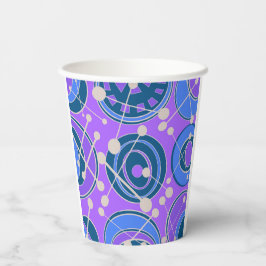 Abstrakt, geoförmig in lila, blau pappbecher