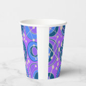 Abstrakt, geoförmig in lila, blau pappbecher (Rechts)