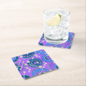 Abstrakt, geoförmig in lila, blau rechteckiger pappuntersetzer (Vor Ort)