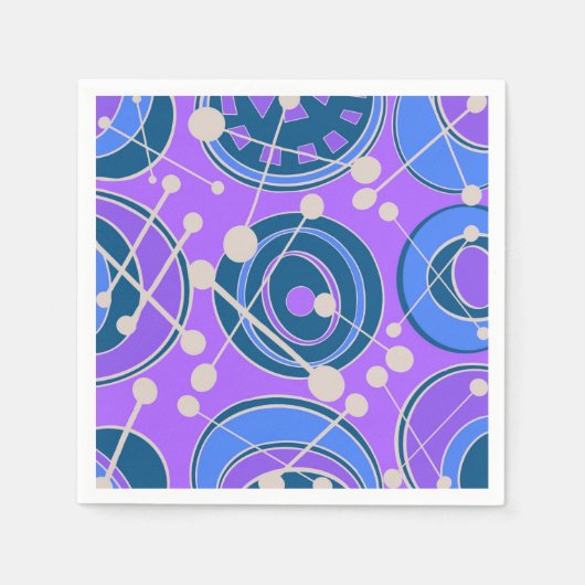 Abstrakt, geoförmig in lila, blau serviette (Vorderseite)
